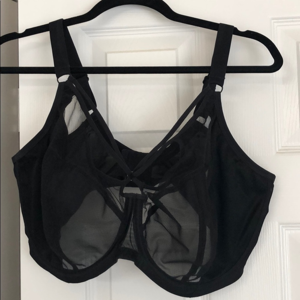 EUC Black Strappy/Mesh Bra